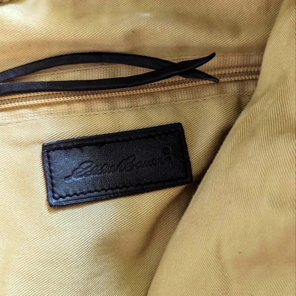 Eddie Bauer Straw Leather Drawstring Backpack Bag - Picture 2 of 3